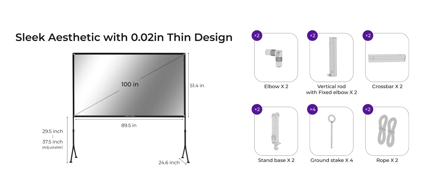 ULTIMEA E-ALR Projector Screen with Stand