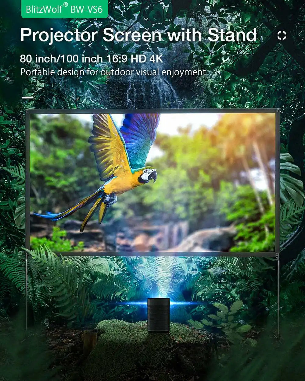 BlitzWolf BW-VS6 80/100” HD Projection Screen